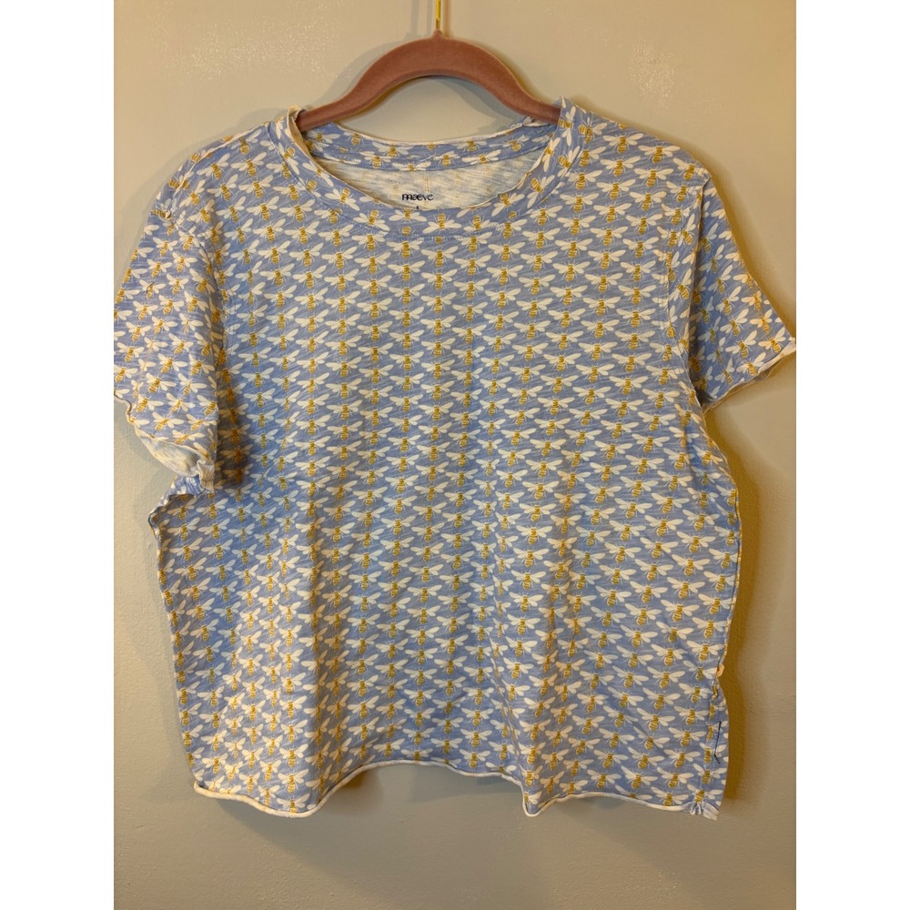 NEW Maeve Bee T Shirt Raw edge S Baby Tee Anthropologie - Picture 2 of 7